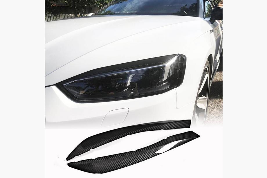 Audi A5 2016-2025 Couvre-phares Paupières (Carbone) Photo 1