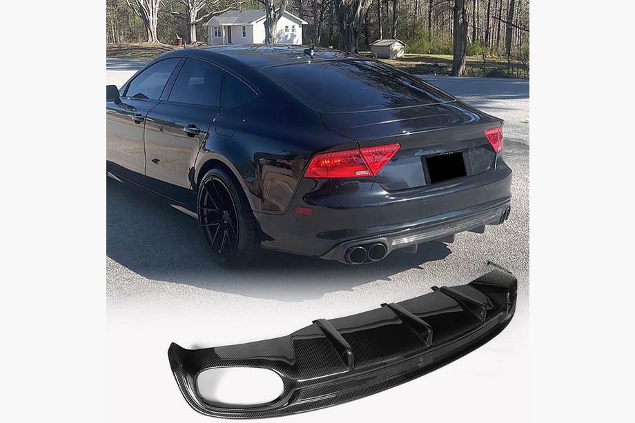 Audi A7 2010-2018 Diffuseur de Pare-chocs Arrière V1 (pour S-Line, 2010-2014, Plastique) Image