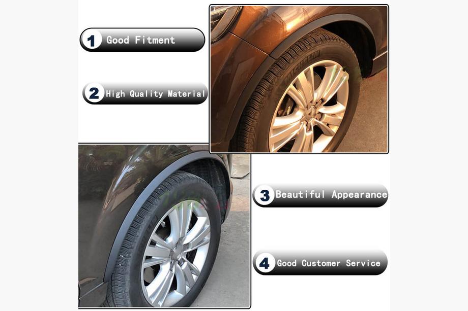 Audi Q7 2005-2015 Extensions d'ailes (Noir Brillant PU) Photo 3