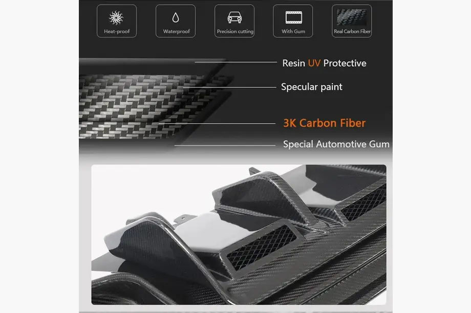 Diffuseur arrière V1 (pour Spyder 2020+, Carbone) photo 4