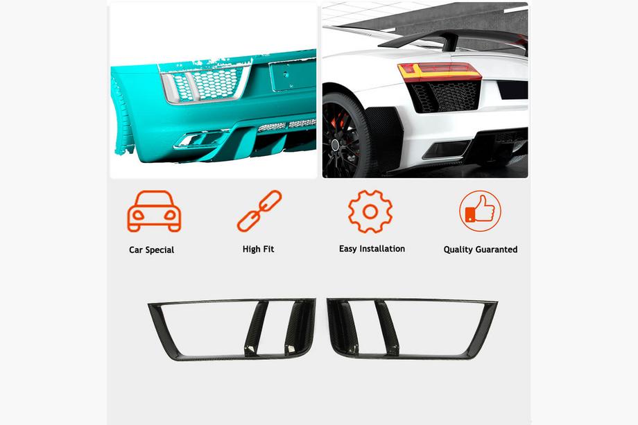 Audi R8 2015- Couvre‑pare‑chocs arrière (2015-2020, Carbone) Photo 2