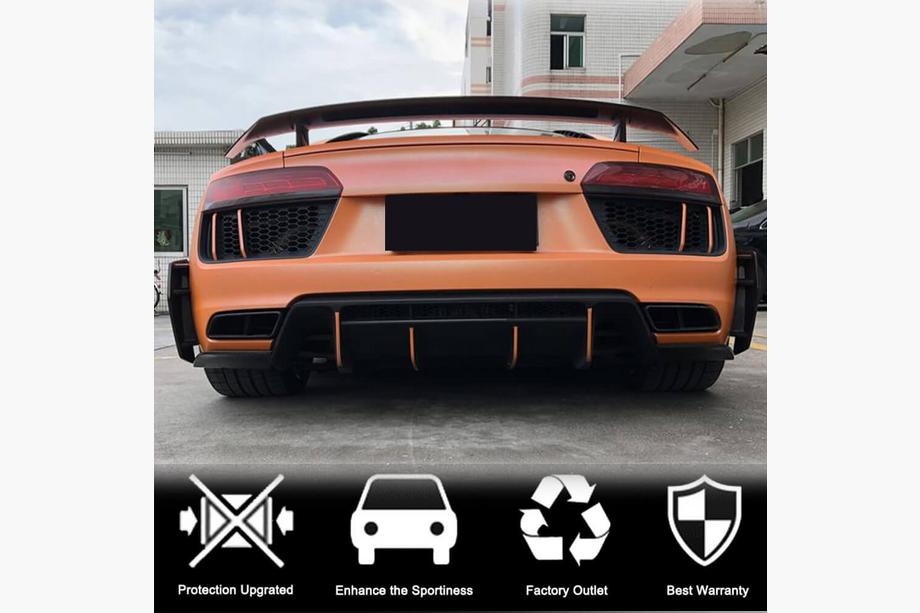 Audi R8 2015- Splitters de pare-chocs arrière V2 (2015-2020, Carbone) Photo 3