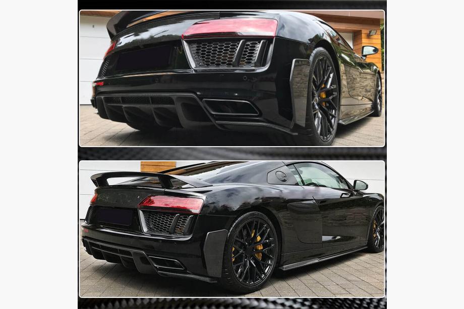 Audi R8 2015- Splitters de pare-chocs arrière V2 (2015-2020, Carbone) Photo 5