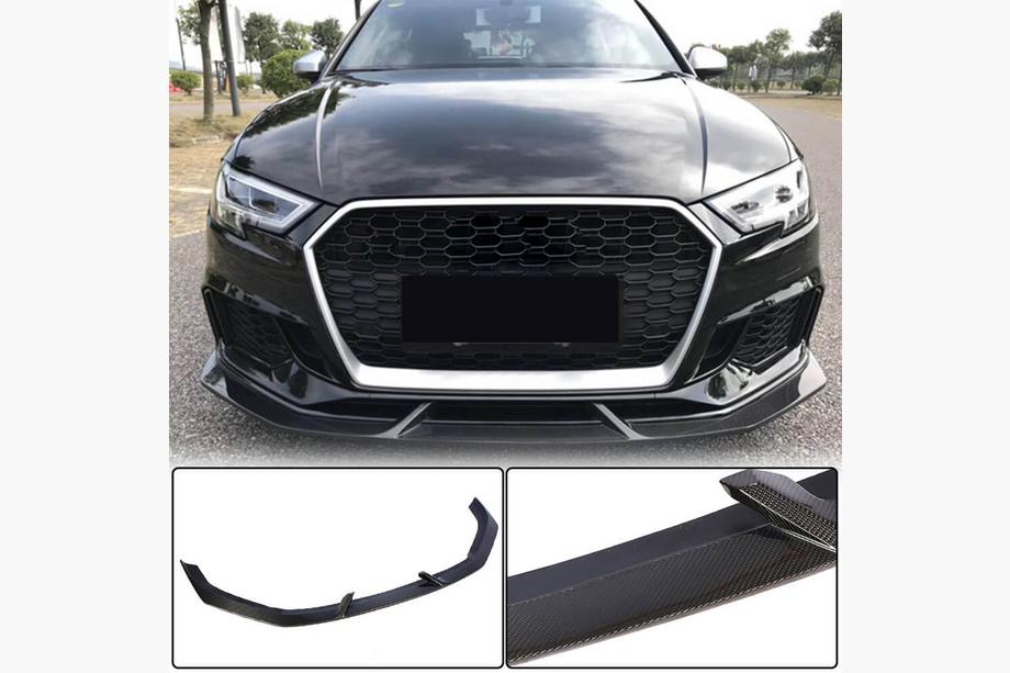 Audi A3 2012-2020 Lame de pare-chocs avant V4 (pour RS3 Sedan 2017-2020, Carbone) Photo 3