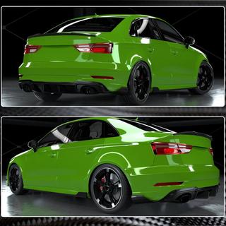 Diffuseur de pare-chocs arrière V1 (pour RS3 Sedan 2017-2019, Carbone) Audi A3 2012-2020 photo 4
