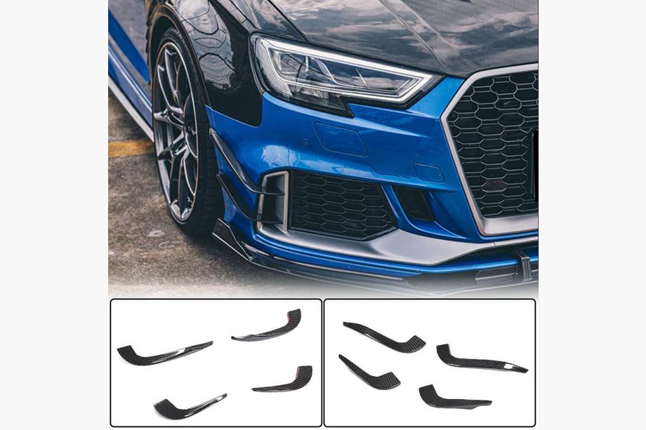 Audi A3 2012-2020 Lame de pare-chocs avant V2 (pour RS3 Sedan 2017-2020, Carbone) Image