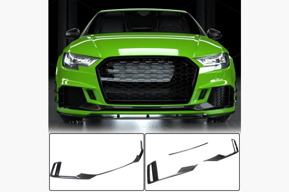 Audi A3 2012-2020 Lame de pare-chocs avant V1 (pour RS3 Sedan 2017-2020, Carbone) Image