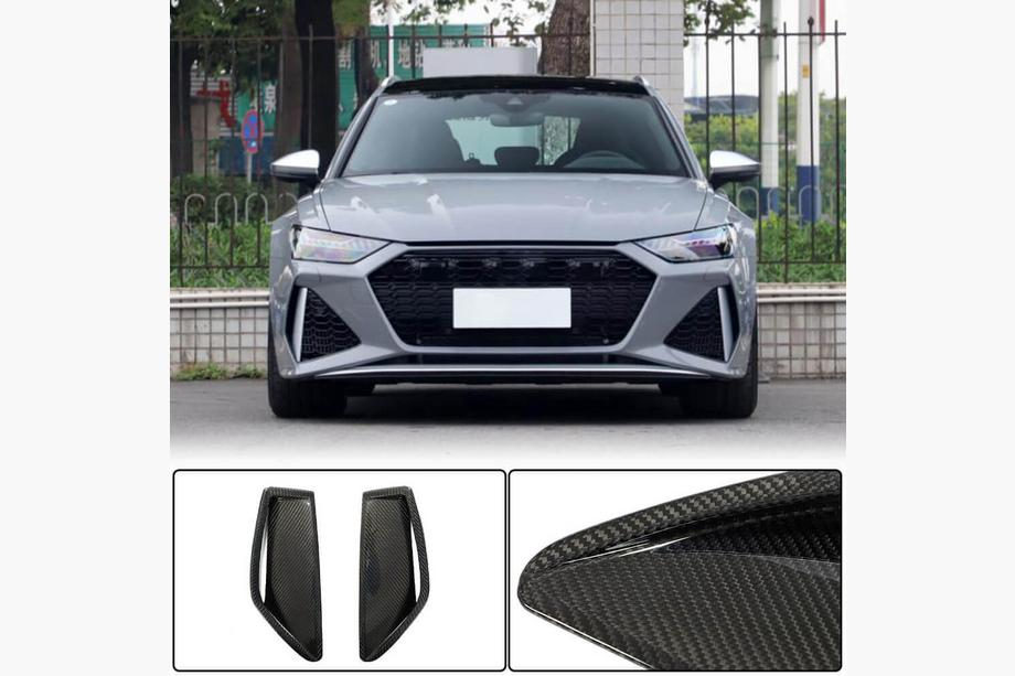 Audi A6 C8 2018–2025 Extensions de pare-chocs avant (pour RS6, Carbone) Image