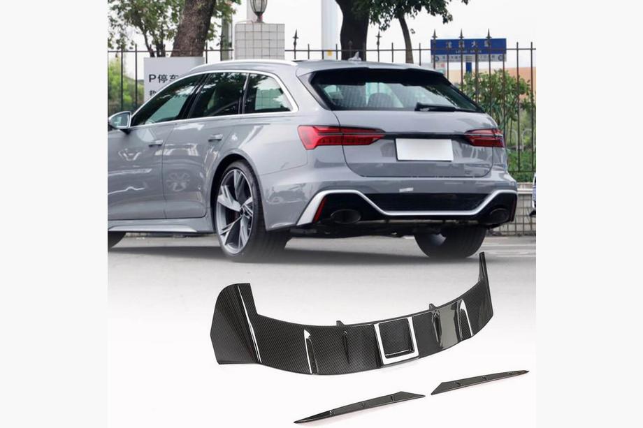 Audi A6 C8 2018–2025 Becquet arrière V2 (pour Avant, 3 pcs, Carbone) Image