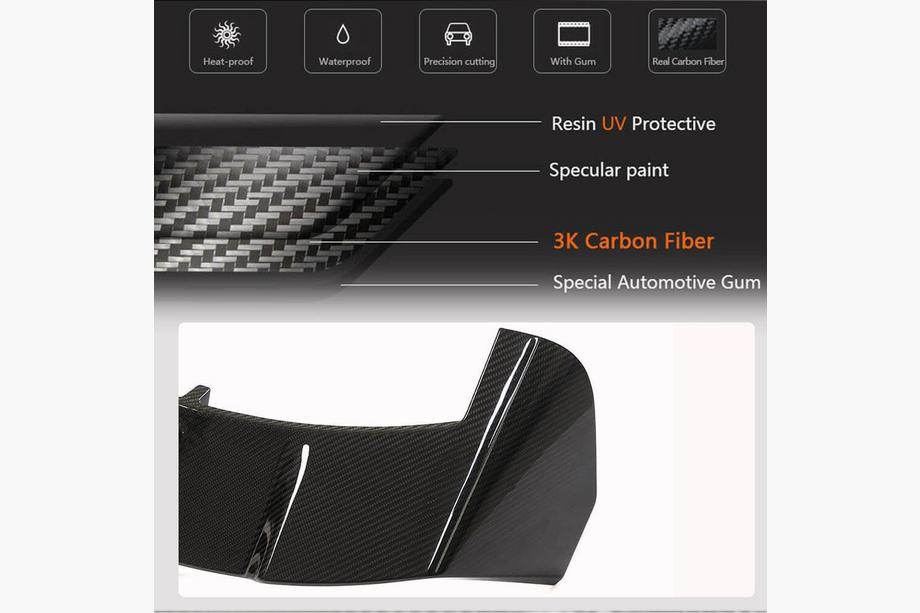 Audi A6 C8 2018–2025 Becquet arrière V2 (pour Avant, 3 pcs, Carbone) Photo 4