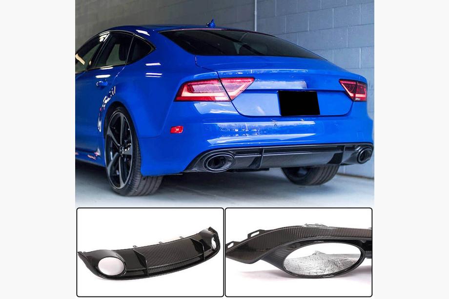 Audi A7 2010-2018 Diffuseur Arrière de Pare-chocs (Carbone) Image