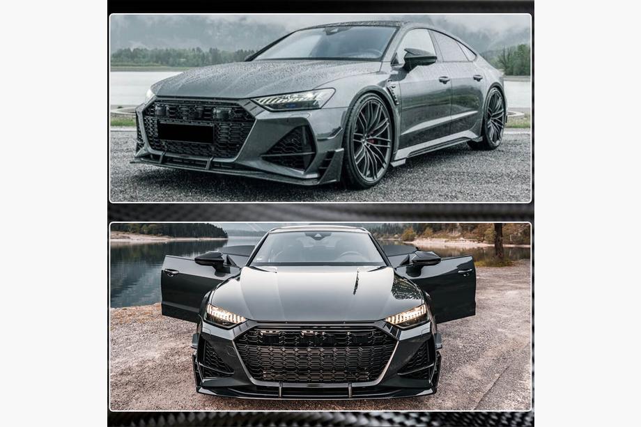Audi A7 2018- Caches d'entrées d'air pare-chocs avant V1 (pour RS7 2018-2022, Carbone Sec) Photo 5