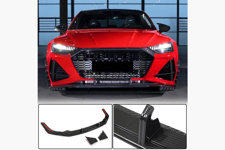 Audi A7 2018- Lame Avant Pare-chocs V1 (pour RS7 2018-2022, Carbone Sec) Image