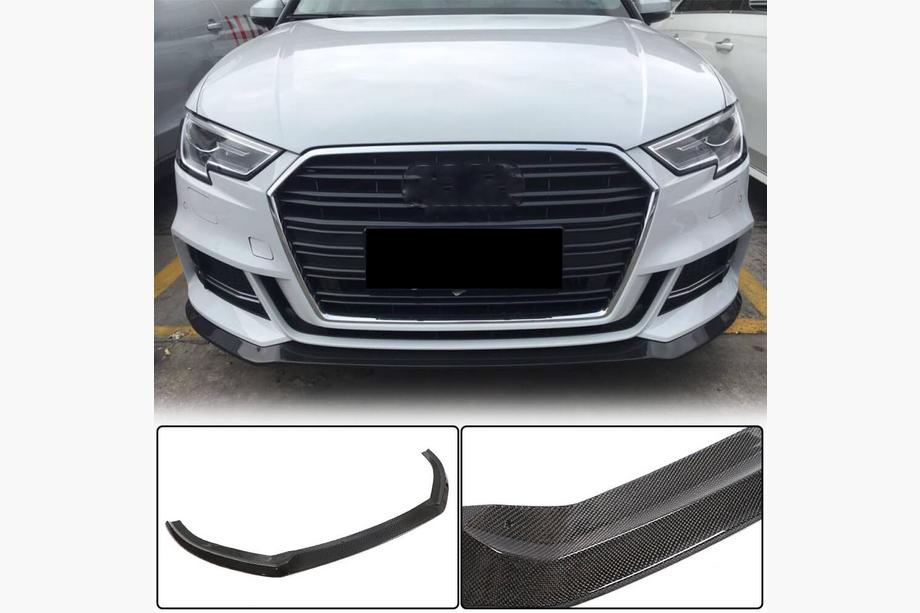 Audi A3 2012-2020 Lame de pare-chocs avant Lip V5 (pour S-Line Sedan 2017-2020, Carbone) Image