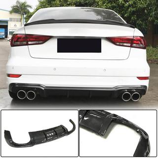 Diffuseur de pare-chocs arrière V5 (pour S-Line Sedan 2017-2020, Carbone) Audi A3 2012-2020 photo 1