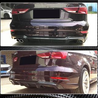 Diffuseur de pare-chocs arrière V5 (pour S-Line Sedan 2017-2020, Carbone) Audi A3 2012-2020 photo 3