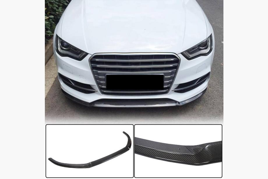 Audi A3 2012-2020 Lame de pare-chocs avant Lip V1 (pour S-Line Sedan 2012-2016, Carbone) Image