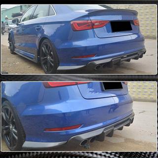 Diffuseur de pare-chocs arrière V1 (pour S-Line Sedan 2012-2016, Carbone) Audi A3 2012-2020 photo 3