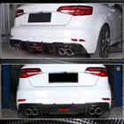 Audi A3 2012-2020 Diffuseur de Pare-chocs Arrière V1 pour S-Line HB 2017-2020, Carbone photo 3