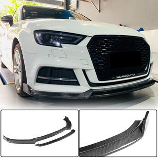 Lame de pare-chocs avant Lip V4 (pour S-Line Sedan 2017-2020, Carbone) Audi A3 2012-2020 photo 1