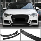 Audi A3 2012-2020 Lame de pare-chocs avant Lip V2 (pour S-Line Sedan 2017-2020, Carbone) photo 1