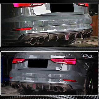 Diffuseur de pare-chocs arrière V2 (pour S-Line Sedan 2017-2020, Carbone) Audi A3 2012-2020 photo 4