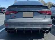 Audi A3 2012-2020 Diffuseur de pare-chocs arrière V1 (pour S-Line Sedan 2017-2020, Carbone) photo 3