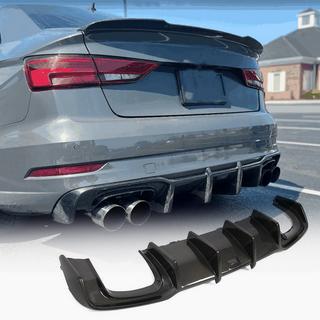 Diffuseur de pare-chocs arrière V1 (pour S-Line Sedan 2017-2020, Carbone) Audi A3 2012-2020 photo 1
