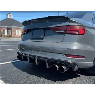 Diffuseur de pare-chocs arrière V1 (pour S-Line Sedan 2017-2020, Carbone) Audi A3 2012-2020 photo 2