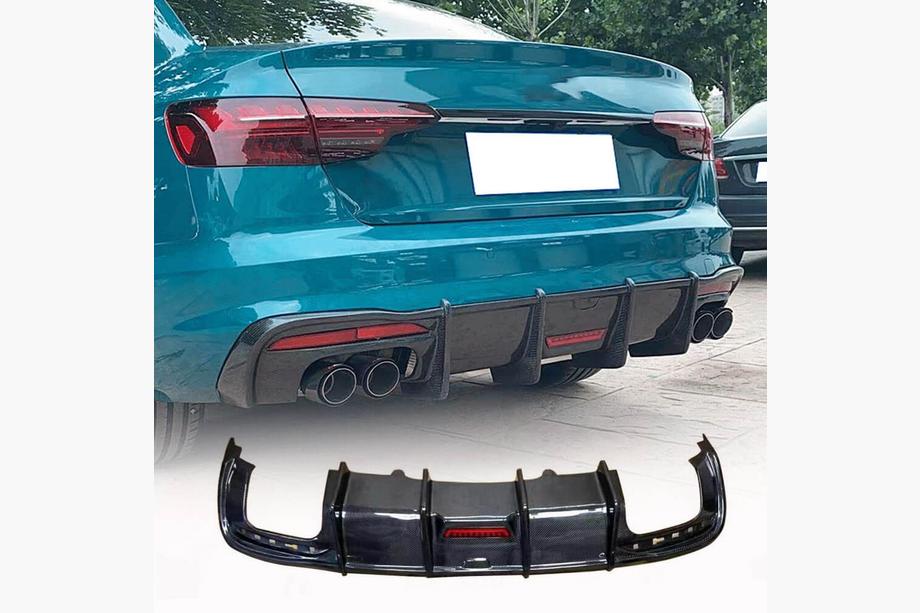 Audi A4 B10 2024- Diffuseur de Pare-Chocs Arrière V3 (pour S-Line, Carbone) Image