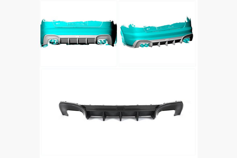 Audi A4 B10 2024- Diffuseur de Pare-Chocs Arrière V2 (pour S-Line, Carbone) Photo 2