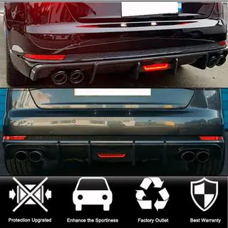 Diffuseur de pare-chocs arrière V1 (pour S-Line Sedan 2015-2019, Carbone) photo 2