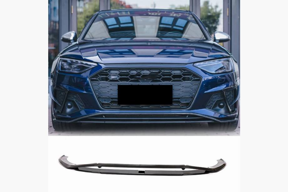 Audi A4 B9 2015-2024 Lame de pare-chocs avant Lip V2 (pour S-Line Sedan 2019-2024, Carbone) Image