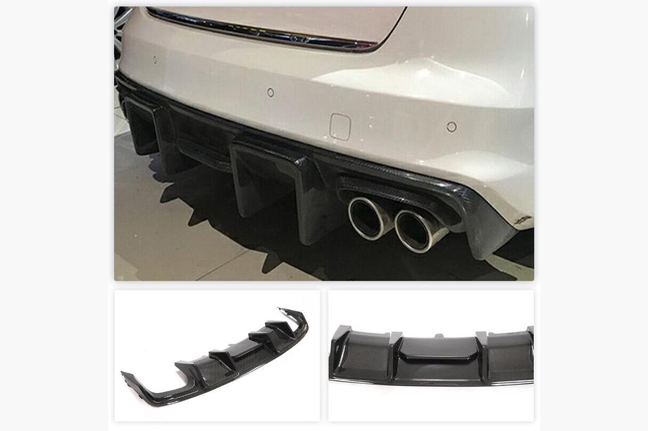 Audi A4 B8 2007-2015 Diffuseur de pare-chocs arrière (pour S4 2013-2015, Carbone) Image