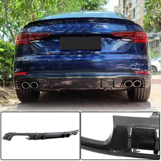 Diffuseur de pare-chocs arrière V2 (pour S-Line Sedan 2015-2019, Carbone) photo 1