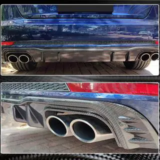 Diffuseur de pare-chocs arrière V2 (pour S-Line Sedan 2015-2019, Carbone) photo 3