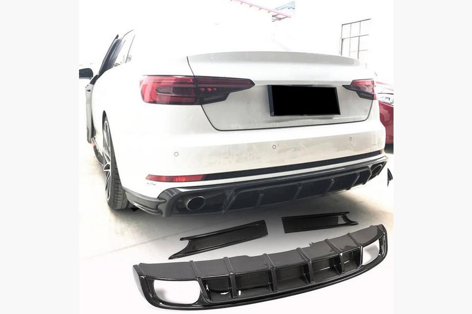 Audi A4 B9 2015-2024 Diffuseur de pare-chocs arrière (pour S4 2017-2020, Carbone) Image