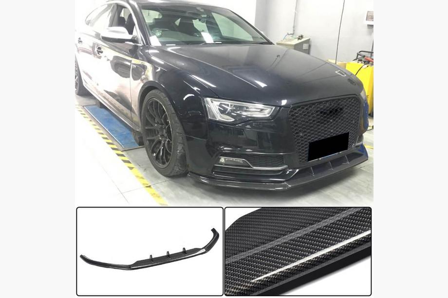 Audi A5 2007-2015 Lame avant Lip V4 (pour S-Line 2012-2015, Carbone) Image