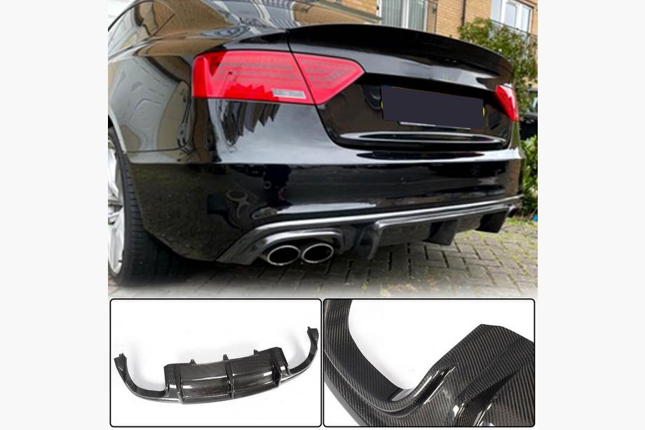 Audi A5 2007-2015 Diffuseur Arrière V3 (pour S-Line 2012-2015, Carbone) Image
