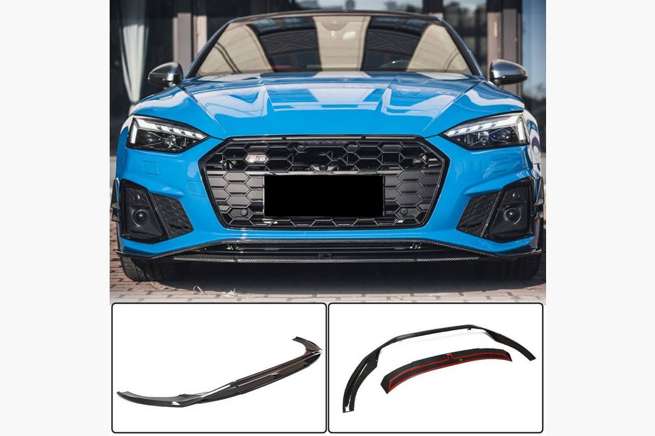 Audi A5 2016-2025 Lame avant V1 pour pare-chocs S-Line 2021-2025 Carbone Image