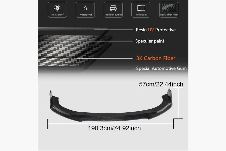 Audi A7 2018- Lame avant pare-chocs (pour S-Line 2018-2022, Carbone) Photo 5