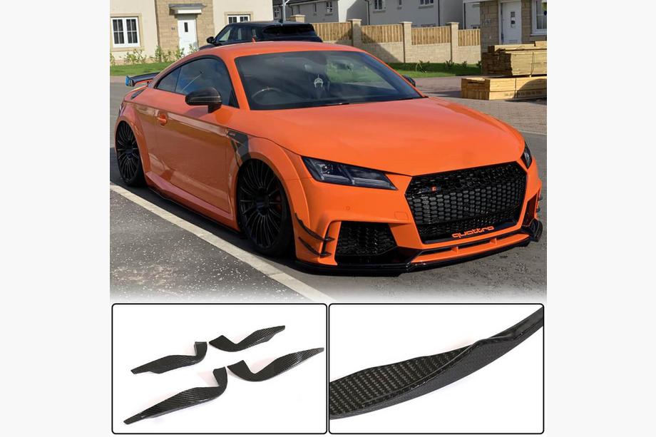 Audi TT 2014-2023 Extensions latérales de pare-chocs avant (pour RS, 2016-2019, Carbone) Image