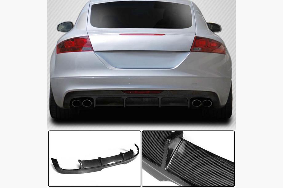 Audi TT 2006-2014 Diffuseur de Pare-chocs Arrière (Plastique) V1 Image