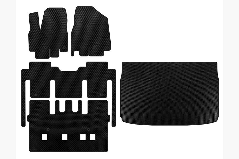 Kia Sedona 2014-2020 Tapis de sol EVA (habitacle complet, 8 places, Noir) Image