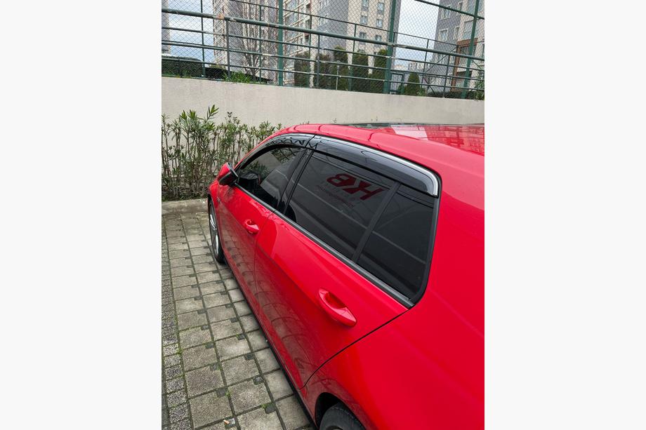Volkswagen Golf 6 2008-2014 Déflecteurs de Vitres avec Moulure Chromée HB (4 pcs, Sunplex Steinless) Image