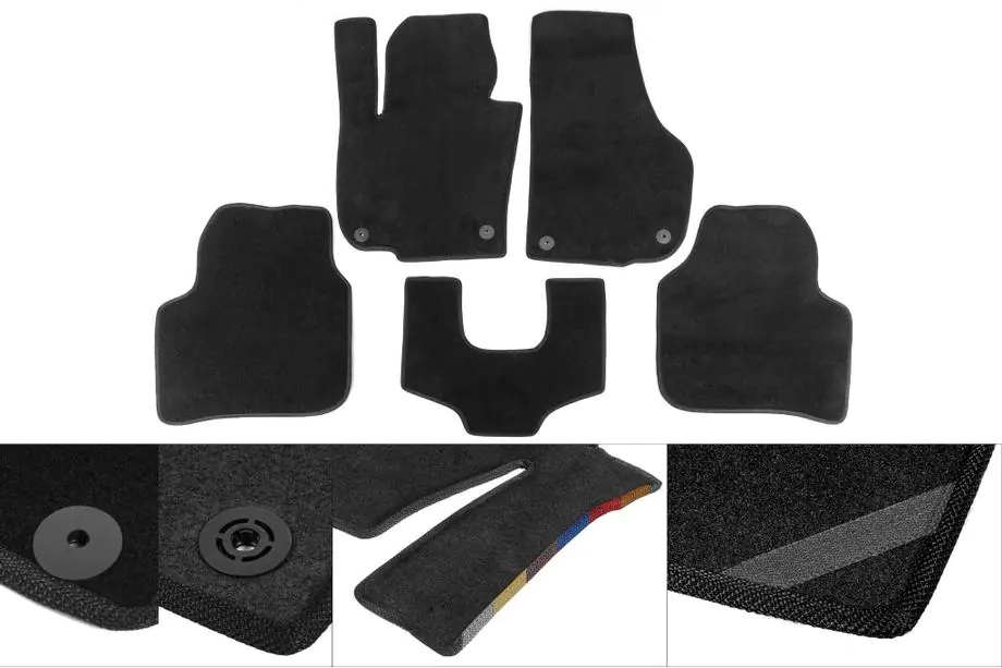 Skoda Octavia III A7 2013-2019 Tapis de sol textile Premium (noir) Image