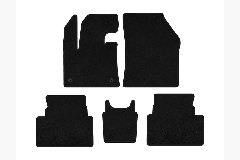 Citroen C5 Aircross 2017-2025 Tapis de sol textile Premium (Pédale d'accélérateur au plancher, Noir) Photo 2