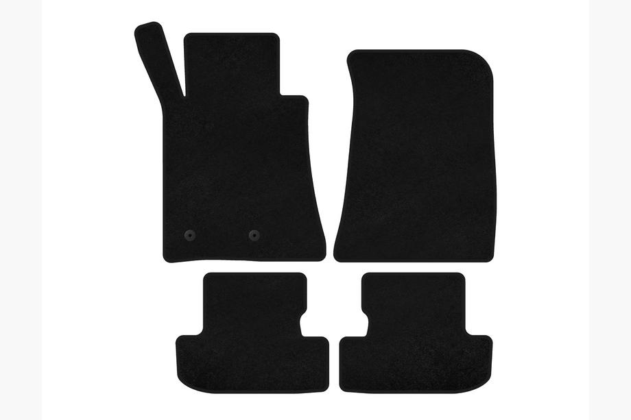 Ford Mustang 2015-2023 Tapis de sol textile Premium (Coupé, Noir) Image