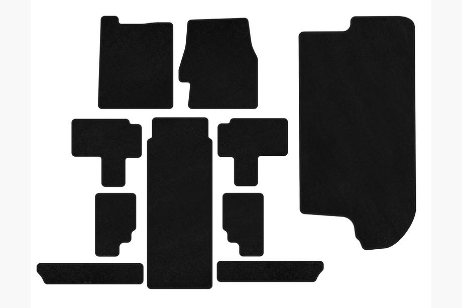 Kia Carnival 2002-2013 Tapis de sol textile Premium (Jeu complet, Noir) Image
