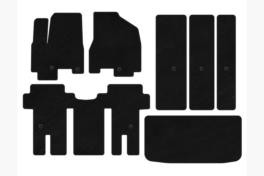 Kia Carnival 2014-2020 Tapis de sol textile Premium (Jeu complet, Noir) Image
